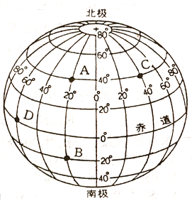 阅读经纬线图,回答