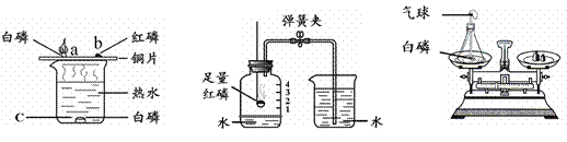 烧杯中放有热水,a,b,c处分别放有药品,实验中只有a处的白磷燃烧.