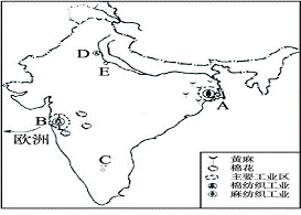 印度(1)由图中信息可知,a,b两城市是印度重要的________工业中心