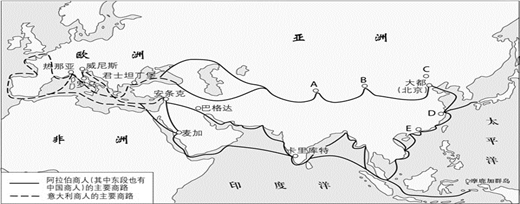 【推荐3】阅读14世纪前后欧洲的商路图