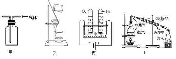 装置乙:过滤装置 c.装置丙:电解水实验原理示意图 d.