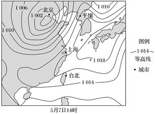 下图为"亚洲部分地区不同时刻海平面等压线分布图(单位:百帕)".