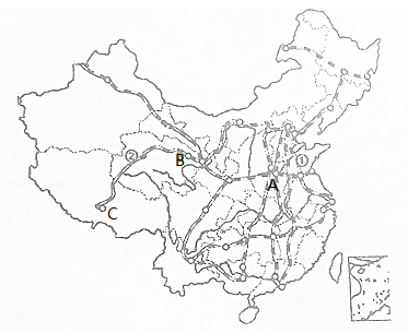 读我国主要铁路干线分布图,完成下列各题.