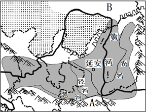 下图是"黄土高原地区示意图","延安多年平均气温和降水量图","黄土