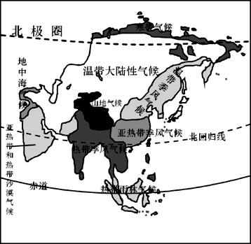 下图为某大洲部分区域气候分布图,6月至7月某探险队沿