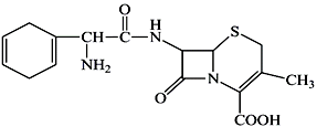 头孢拉定又名先锋霉素,是常用的一种抗生素,其结构简式如下