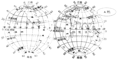 世界地理 陆地和海洋 大洲和大洋  (1)写出a地大致经纬度