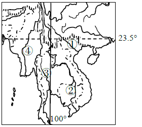 中南半岛的地形,河流  【小题1】据图判断,该区域的地势特征是 a