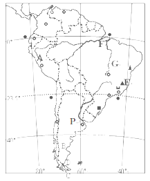 读南美洲轮廓图,回答下列问题
