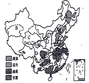 【推荐1】读图"我国农作物分布图"完成下列各题.