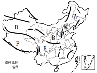 读"中国地形分布示意图",完成下列各题.