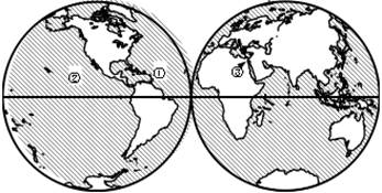 读"世界地理简图,完成下面小题.