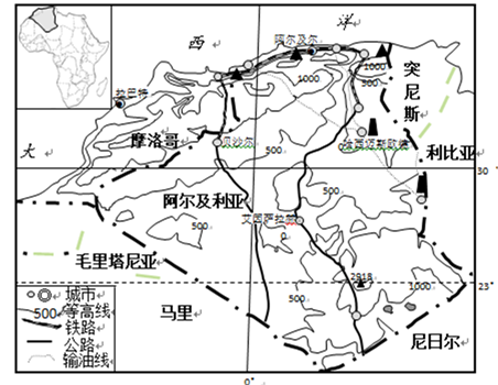 材料二:阿尔及尔与贝沙尔气候统计资料(下图)