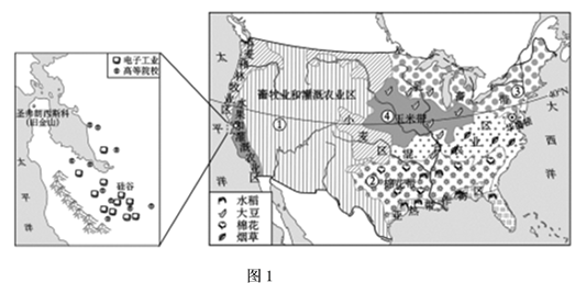 读美国本土示意图(左图)和美国东北部地区略图(右图)