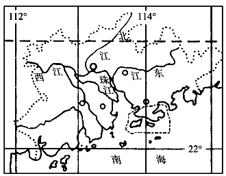 读珠江三角洲示意图,完成下面小题.