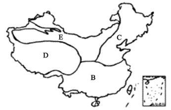 读中国主要气候类型分布图,回答下列问题.