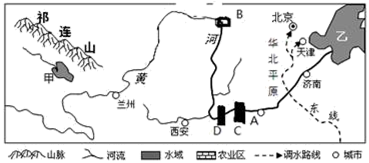 (4)黄河上的大型水利枢纽c__,d__.