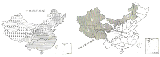 【推荐1】读左图"我国土地利用类型分布图"和右图"我国四大牧区分布图