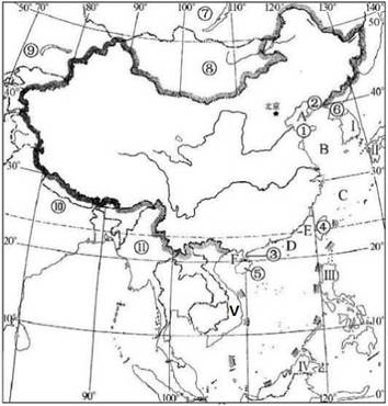 【推荐1】   读"中国的疆域和邻国图",回答下列问题.