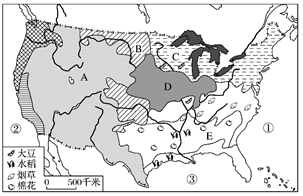 读美国略图,回答问题.