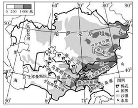 材料一:中亚地区图 材料二:阿姆河上游某水文站