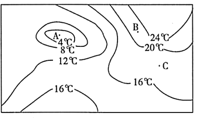 读某地等温线图,回答下列问题.
