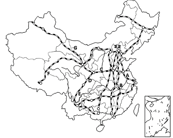 【推荐3】读"中国铁路干线分布图"完成下列问题.