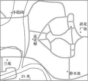 下图是"杭州西湖景区的导游图".读图回答下面小题.