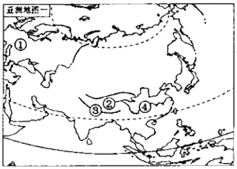 读亚洲轮廓图,回答下列问题.