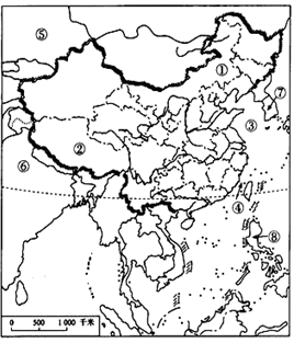 【推荐2】读中国的疆域及邻国图,完成下面小题.