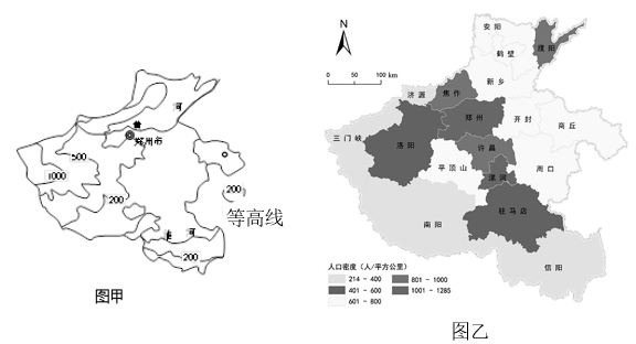 【推荐1】阅读下列材料,回答问题. 材料一:图甲为河南省地形图.