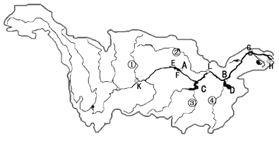 读"我国长江流域图",回答下列问题.
