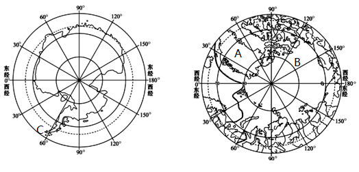 【推荐2】读极地地区图,回答问题.