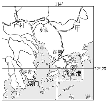 珠江三角洲地区的外向型经济(1)图中甲代表的铁路干线是