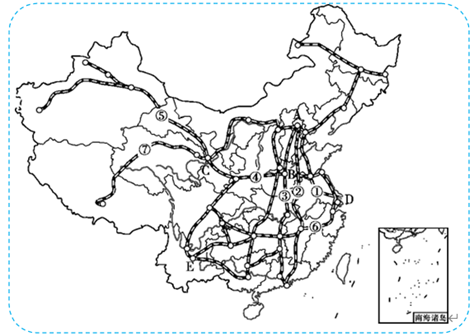 【推荐2】读中国铁路分布图,回答问题.