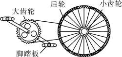 某同学为了测定自行车的骑行速度,他测量出大齿轮半径为