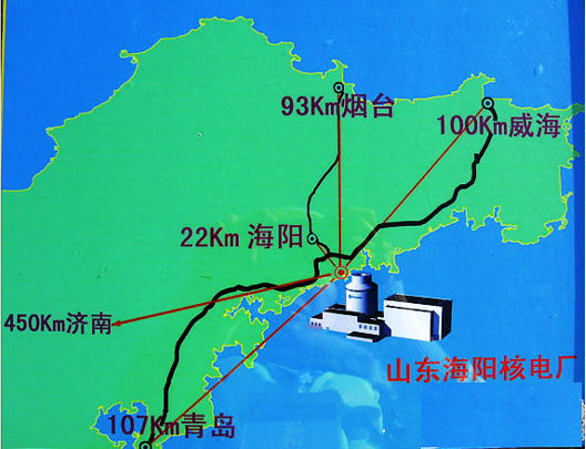 山东海阳核电厂地处三面环海的岬角东端,占地面积2256