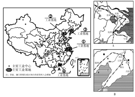 【推荐2】读"中国主要工业中心和工业基地分布图",完成下列问题.